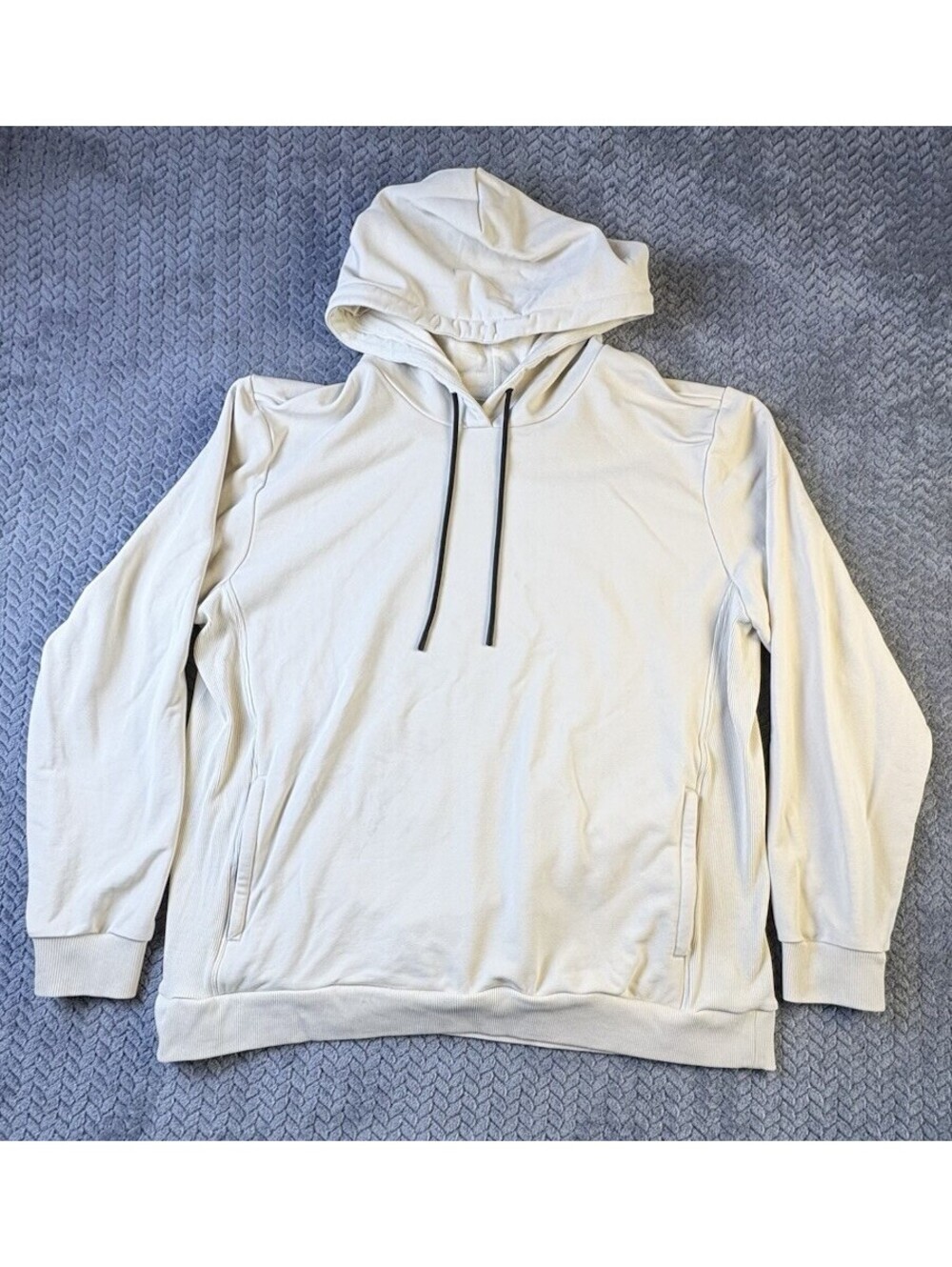 Fabletics Women's Go To Pullover Hoodie w/Pocket, Cream Heather, Size XL (0139)